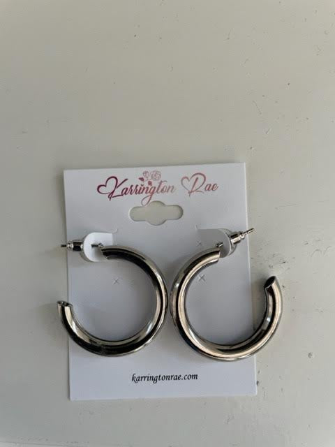 Medium Silver Hoops #10