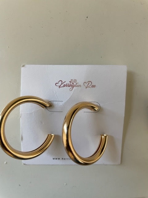 Med Gold Thick Hoops #32